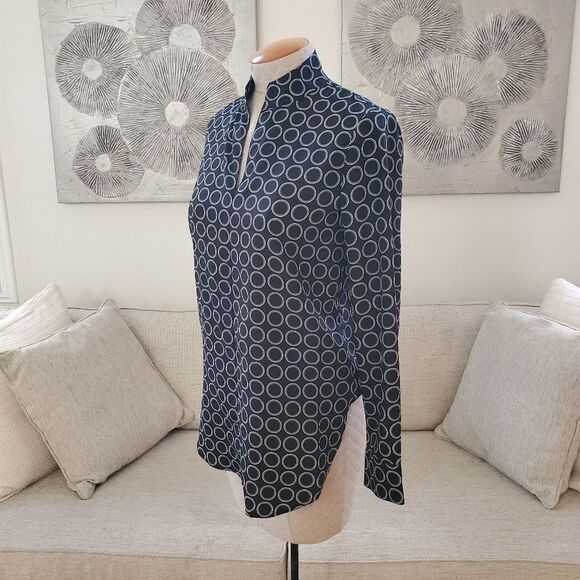 Neiman Marcus Printed V-neck Tunic sz 2 - Picture 6 of 12